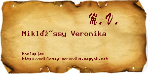 Miklóssy Veronika névjegykártya